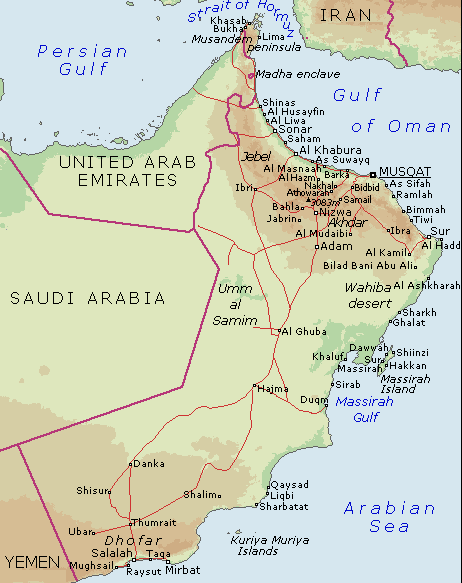 physique carte du oman